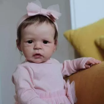 Реалистичная 60 см тканевая кукла-реборн, малышка, Сэнди, вязаная розовая юбка, реалистичная кукла-новорожденный, изысканная расписанная вручную кожа, куклы-младенцы, настоящие, как настоящие 60cm cloth body