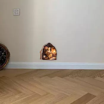 Реалистичная настенная наклейка в виде мышиной норы, фотореквизит, художественный декор, фреска для спальни