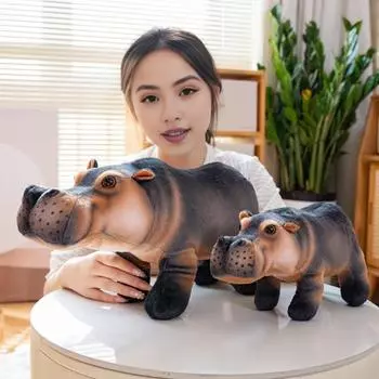 Реалистичная плюшевая игрушка бегемот, мягкая игрушка, похожая на настоящую модель бегемота, кукла для детей и любителей животных 30cm