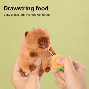 Реалистичная плюшевая игрушка капибара интерактивная мягкая игрушка подвеска милый рюкзак капибара брелок подарок Strawberry