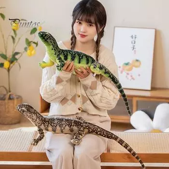 Реалистичная плюшевая игрушка ящерица 29 Мягкая игрушка ящерица имитация хамелеона плюшевый подарок для детей коричневый