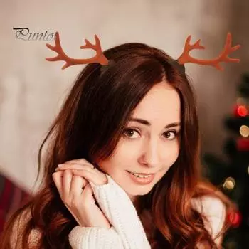 Реалистичная повязка на голову с оленьими рогами для взрослых и детей, мягкая ткань, прочная конструкция, рождественский обруч для волос с оленем A