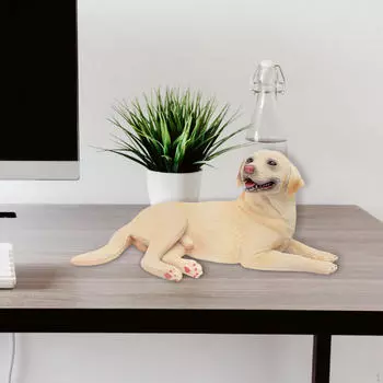 Реалистичная скульптура собаки, животное, искусство, декор, ПВХ, сувенир, коллекционные подарки на день рождения, мини жёлтый