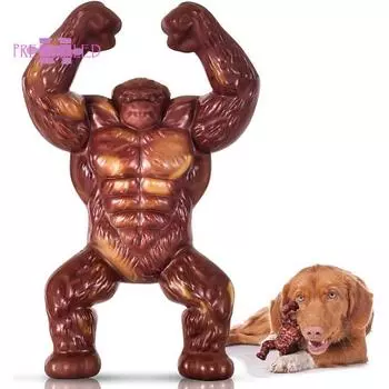 Реалистичная жевательная игрушка для собак-горилл, прочный нейлон, устойчивая к укусам, игрушка для домашних животных, скрежетающая зубами красный