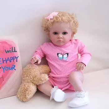 Реалистичные куклы-младенцы Tutti 24 дюйма, настоящие мягкие виниловые конечности и голова, утяжеленное тело, милые куклы-младенцы с красивым комбинезоном с бабочками 60Cm cloth body