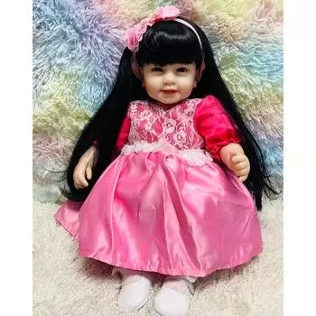 Реалистичные куклы реборн 55 см, реалистичные улыбающиеся девушки, принцесса, милые куклы-реборн, новорожденные для детей, подарок на день рождения, игрушка-подружка 22 inch about 55 cm синий