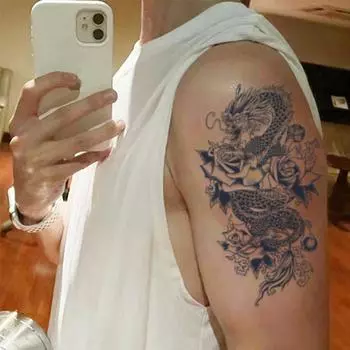 Реалистичные наклейки с поддельными татуировками в виде дракона для мужчин, мальчиков, детей, временные татуировки в виде дракона в формате 3D, стираемые татуировки