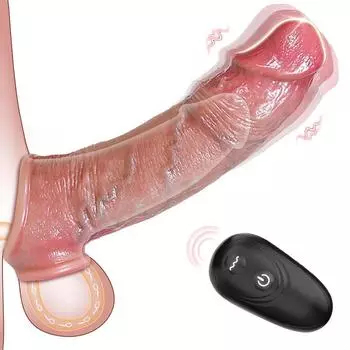 Реалистичные насадки для пениса, утолщающие дистанционный пульт управления, удлинитель пениса, дилдо, вибрирующее кольцо для члена, увеличение, секс-игрушки для мужчин и пар Non-vibrating version
