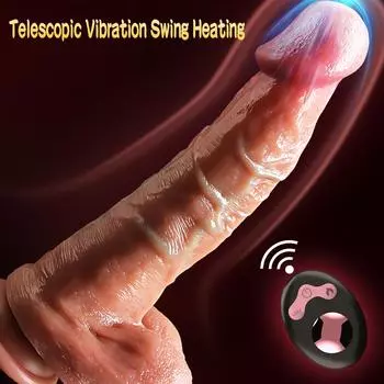 Реалистичный фаллоимитатор на присоске, автоматический телескопический вибратор с подогревом, дистанционное управление, фаллоимитаторы-качели, секс-игрушки для женщин