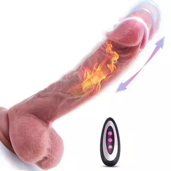 Реалистичный фаллоимитатор-вибратор с вибрацией и нагревом Мягкий силиконовый пульт дистанционного управления Анальные фаллоимитаторы Стимуляция клитора G-spot Секс-игрушки для взрослых для женщин 23cm/4cm