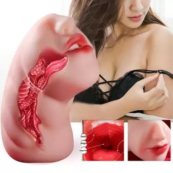 Реалистичный минет Порнозвезда Мужской мастурбатор,Реальный рот Глубокий горловой оральный секс с текстурированным языком,Строкер Карман Мягкие секс-куклы Игрушка для взрослых мужчин