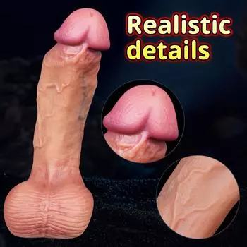 Реалистичный силиконовый дилдо для женщин - реалистичная игрушка для взрослых с прочной присоской, стимуляцией точки G - безопасная и мягкая секс-игрушка для одиночной игры S