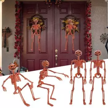 Реалистичный скелет тыквы на Хэллоуин 40 см, подвижный скелет на Хэллоуин, человеческий скелет, домашний декор 40cm