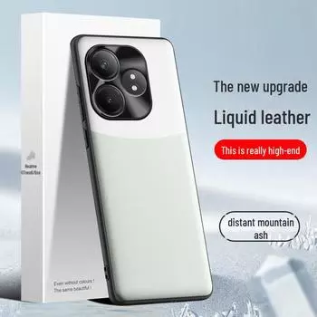 Realme GTneo6se Liquid Leather Phone Case: Anti-fall Protection in One Piece Realme GTneo6 белый/оранжевый