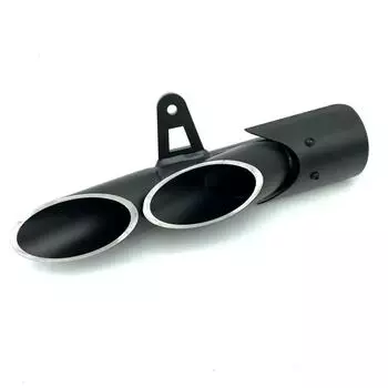 REALZION 51 мм универсальный мотоцикл двойной дымоход уличная выхлопная труба без шнуровки для Yamaha MT09 NMAX RX 570 Z900 чёрный