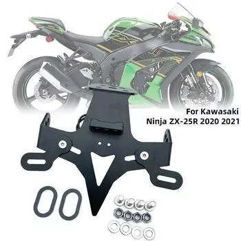 REALZION держатель номерного знака мотоцикла, кронштейн, хвостовое аккуратное крыло, светодио дный светодиодный индикатор для Kawasaki Ninja ZX 25R ZX-25R ZX25R 2020 21 black чёрный