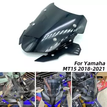 REALZION козырек для мотоцикла, обтекатель, лобовое стекло, дефлектор ветра для Yamaha MT15 MT-15 MT 15 M-SLAZ 2019 2020 2021 black чёрный
