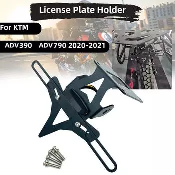 REALZION мотоцикл с ЧПУ, регулируемый угол, держатель номерного знака, кронштейн, рамка, аккуратный хвост для KTM ADV390 ADV790 2020-2021 black чёрный