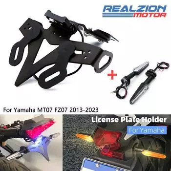 REALZION MT07 2023 License Plate Holder Bracket Motorcycle Tail Tidy License Bracket For YAMAHA MT-07 2019 FZ07 FZ-07 2013-2023 CHINA золотой
