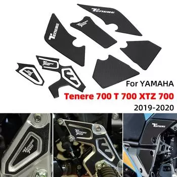 REALZION наклейка на топливный бак мотоцикла для YAMAHA Tenere 700 T700 XTZ 700 резиновая боковая защитная крышка для масла и газа наклейка T 700 CHINA чёрный