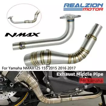 REALZION NMAX155 выхлопная труба мотоцикла средняя тяга трубы накладной глушитель Escape для YAMAHA NMAX125 2015 2016 2017 NMAX 125 155 CHINA золотой