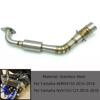 REALZION система выхлопных соединений мотоцикла, средняя часть коллектора, надеваемая ссылка для YAMAHA NVX 155 125 NVX155 AEROX155 2016-2018 Silver серебряный