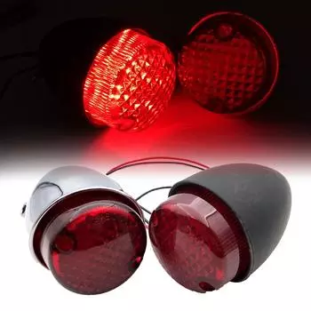 REALZION Универсальный 12 В светодиодный задний фонарь для мотоцикла, ретро металлический задний стоп-сигнал для Yamaha Kawasaki Harley KTM BMW Honda Suzuki серебряный