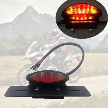 REALZION Универсальный мотоциклетный светодиодный фонарь номерного знака, стоп-сигнал поворота, задний фонарь, тормозной фонарь, встроенный для Yamaha Kawasaki black чёрный