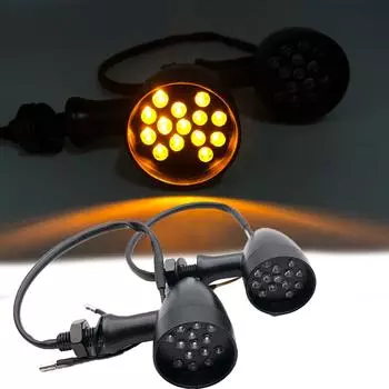 REALZION Универсальный Ретро Пуля Черный Мотоцикл Указатели Поворотов Лампа Металлический Корпус Поворотники Мигалки Фонари Для Yamaha BMW чёрный
