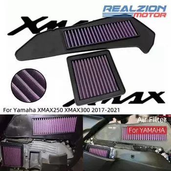 REALZION XMAX250 XMAX300 Воздушный фильтр для мотоцикла, очиститель воздуха, фильтр двигателя, защита для YAMAHA XMAX 250 300 2017 2021 2020 CHINA чёрный