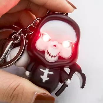 Reaper Style Led Luminous Sounding Keychain Key Pendant Ghost Pendant Halloween Gifts Christmas Gifts Ornaments Car Decorations