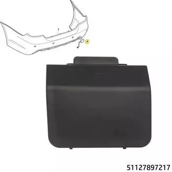 Rear Bumper Tow Eye Hook Cover 51127896617 For BMW E60 5 Seires M Sport 03-10