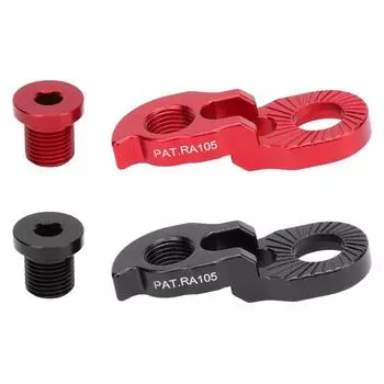 Rear Hook Extender with Screw Aluminium Alloy Bike Frame Tail Hanger Extension Converter for Mountai Black