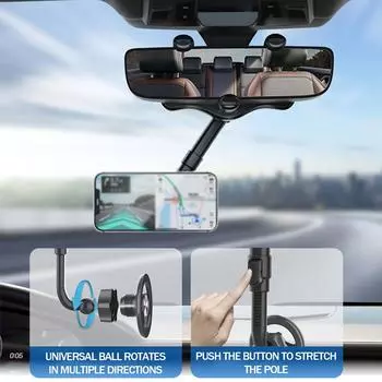 Rear View Mirror Phone Holder Car 360°rotatable Universal Mount, Cell Car Fit For 11 12 13 14 Pro Max All Phone F2y7
