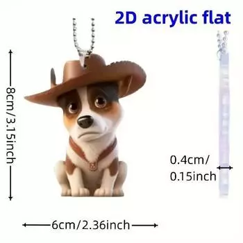 Rearview Car Acrylic Mirror Cartoon Decor Pendant Keychain Accessory Vehicle For