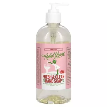 Rebel Green, Fresh & Clean мыло для рук, розовая сирень, 16,9 жидких унций (500 мл)