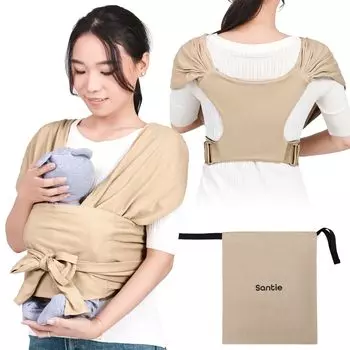 Ребенка легко надевать и снимать, регулируемая декомпрессия, японский JIS, переноска для новорожденных [Santie], выключено, дизайн, размер, проверено, -20 кг (Бежевый, M-4XL) бежевый