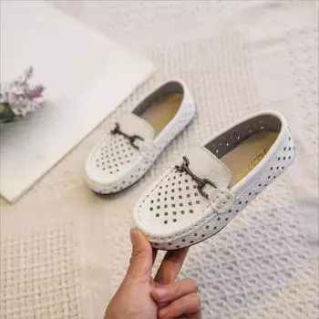 ребенок студент выступает кожаные туфли Single Shoes 21 белый