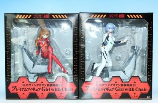 Ребилд Evangelion Premium Figure Girl with Chair Sega (Полный набор 2 типа + бонус постер в комплекте)