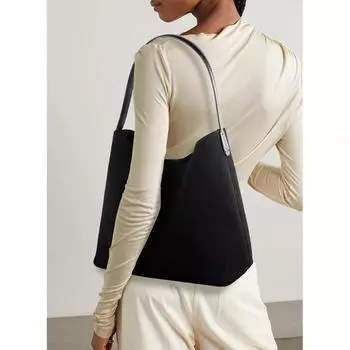 Ребристая трикотажная сумка-тоут для женщин, повседневная сумка на одно плечо, универсальная большая сумка для поездок на работу (30cm<Max Length<50cm)