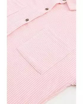 Ребристая жакетка Azura Exchange с рукавами-рулонами S розовый