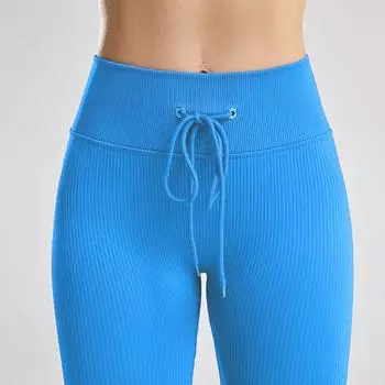 Ребристые штаны для йоги, леггинсы для спортзала с высокой талией, бандажные спортивные женские бесшовные женские леггинсы для фитнеса, контроль живота, тренировочные колготки для бега S белый