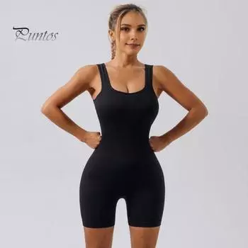 Ребристый боди для йоги со съемными накладками на грудь, бесшовный, высокоэластичный, компрессионный, подтягивающий живот, моделирующий талию, подтягивающий ягодицы, спортивная одежда для фитнеса S темный кофе