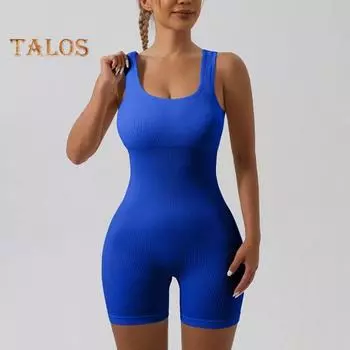 Ребристый боди для йоги со съемными накладками на грудь, бесшовный, высокоэластичный, компрессионный, подтягивающий живот, моделирующий талию, подтягивающий ягодицы, спортивная одежда для фитнеса S белый