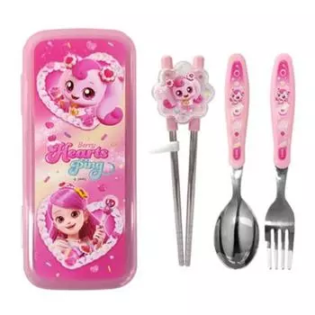 Reburn Sweet and Sour Catch Tiniping Бесшумный футляр + набор защищенных палочек для еды, разноцветные, ложка + палочки для еды + вилка + футляр, 1 комплект, популярная корейская посуда