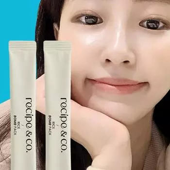 Рецепт и Ко. Rice Bomb Pack, запас на 1 месяц Rice Bomb Pack Mask Pack Pore Pack Tone Up Spots Blemishes Pores, 1 упаковка, 12 листов