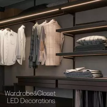 Recessed Backlight LED Aluminum Profile Cabinet Layer Channel Silicone Diffuser Wardrobe Bookshelf Closet Hidden Bar Strip Light 30cmX1pcs