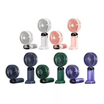 Rechargeable 3000mAh Electric Fan Folding USB 5 Speed Adjustment for Home Office 3000mAh розовый