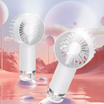 Rechargeable Air Conditioner Fan Handheld Electric Fan Portable Mist Cooler Cooling Spray Humidifier Fan For Home Office Dorm 16.5x7.7x5.5cm белый