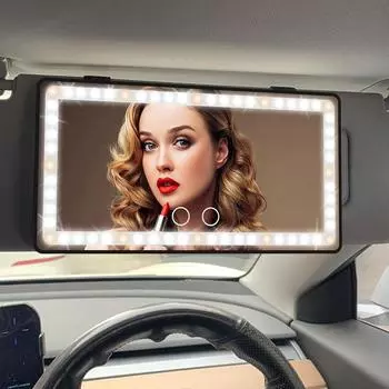 Rechargeable Car Vanity Mirror Light Adjustable Vanity Mirror For Sun Visor User-Friendly Car Accessories Auto Cosmetic Mirror белый